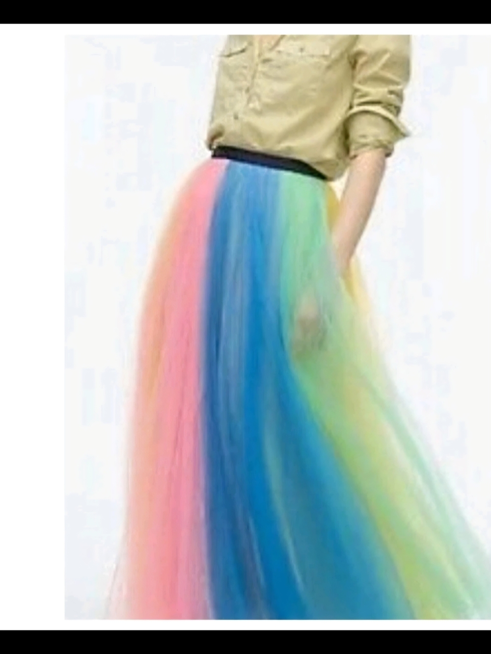 NWT J.CREW Women’s Rainbow Tulle Maxi Skirt - Multicolor- RARE - Picture 2 of 5